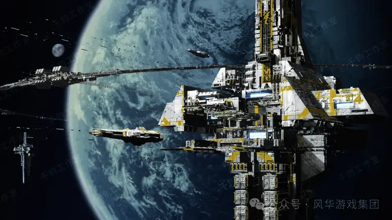 《代号Space》星际战争概念图，展现大规模舰队混战场面