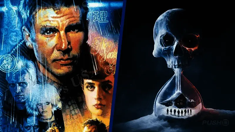 银翼杀手游戏概念图，展示未来都市与角色战斗场景