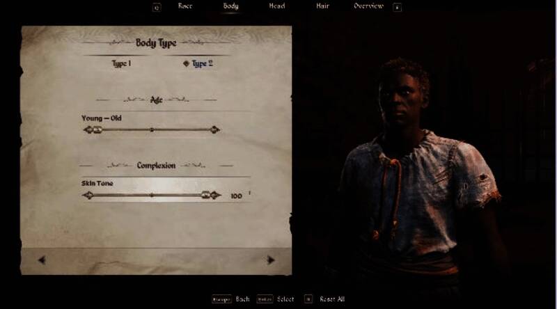 《上古卷轴4：湮灭重制版》游戏界面展示角色创建画面，性别选择已被屏蔽