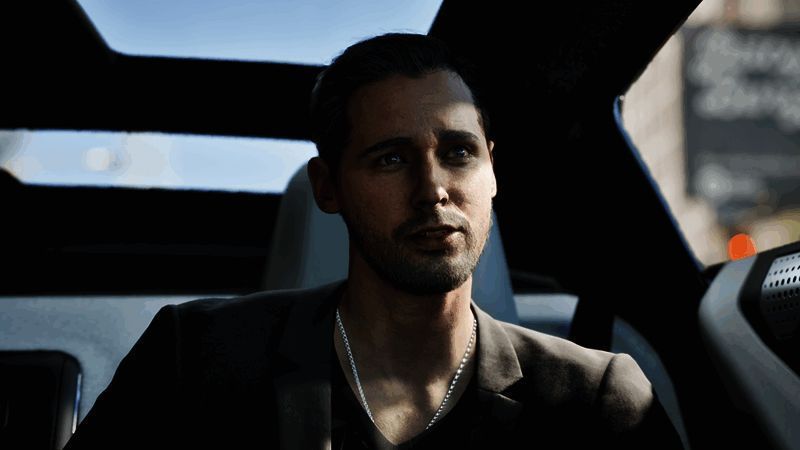 市长希瓦·维加演讲场景，背景为红石城全景监控屏幕