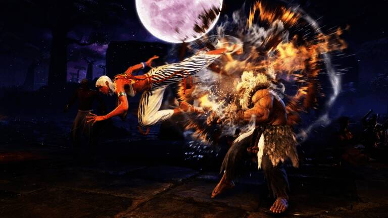 艾琳娜在战斗中使用标志性回旋踢击退对手