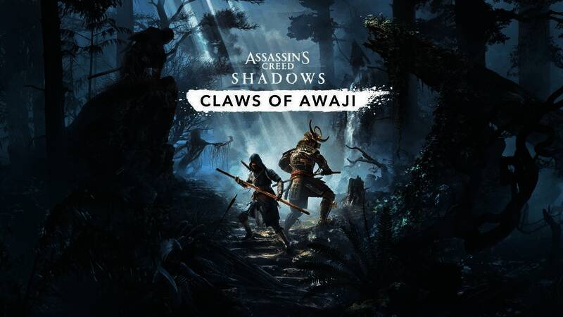 《刺客信条：影》实机画面展示主角在城市中穿梭并准备执行暗杀任务的场景，背景充满日本战国风格建筑与氛围