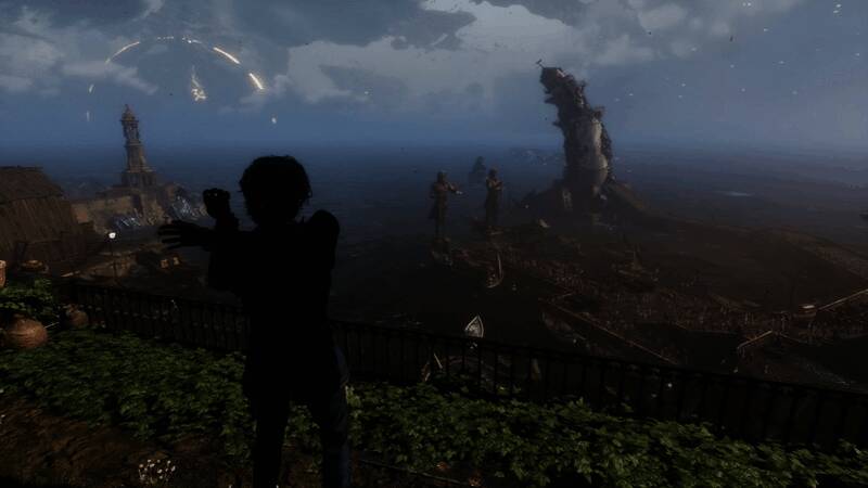 玩家分享的游戏内探索画面，展示奇幻世界中的遗迹与怪物设计