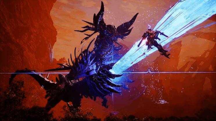 《机甲战魔：神话之裔》游戏实机画面，展示地面与空中双战场切换