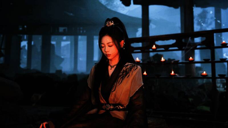 游戏截图，主角在修炼过程中遭遇突发状况的滑稽表情