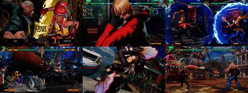 游戏对战系统演示画面，展示角色高速连击与技能特效