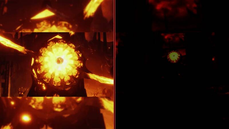 《上古卷轴4：湮灭》原版与重制版画面对比图，展现植被与光影细节差异