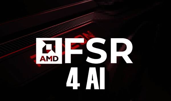 FSR 4技术支持展示图，展示了多个游戏标志及性能优化数据
