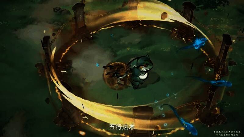 角色修炼法术画面，展现出细腻的角色动作与特效表现