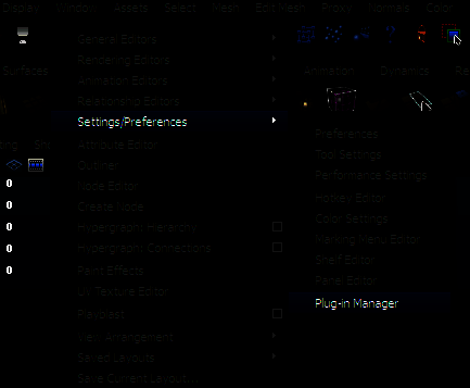 Maya插件管理界面，objexport.mll插件被选中加载