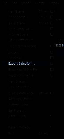 文件导出选项界面，展示Export Selection和Export All两个按钮
