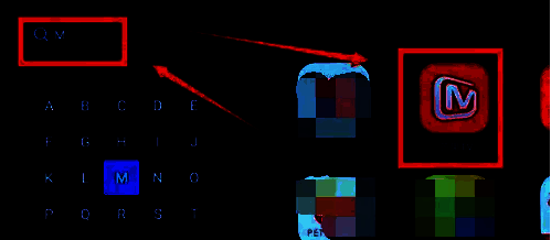 芒果TV安装指南示意图，包含多个步骤说明