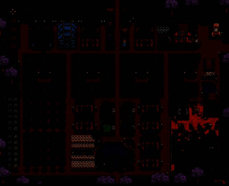 星露谷物语标准农场白天全景图，整齐田地与动物小屋错落有致，阳光洒在作物上显得生机勃勃