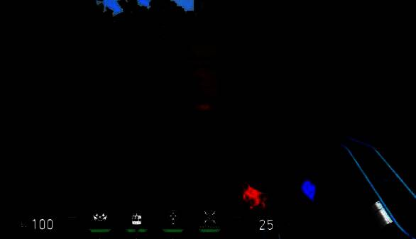 游戏内源工重镇场景图，标注出可穿透与不可穿透墙体位置