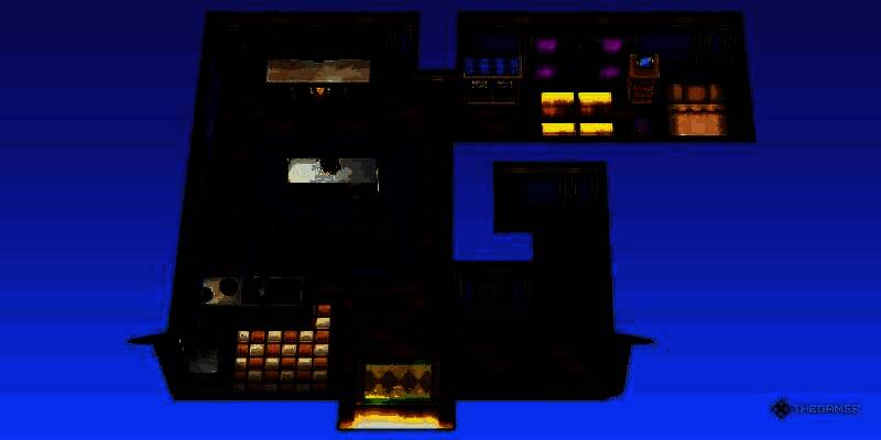 宝可梦X Y中妈妈房间截图，床铺位于开放式空间内，背景可见电视与装饰品