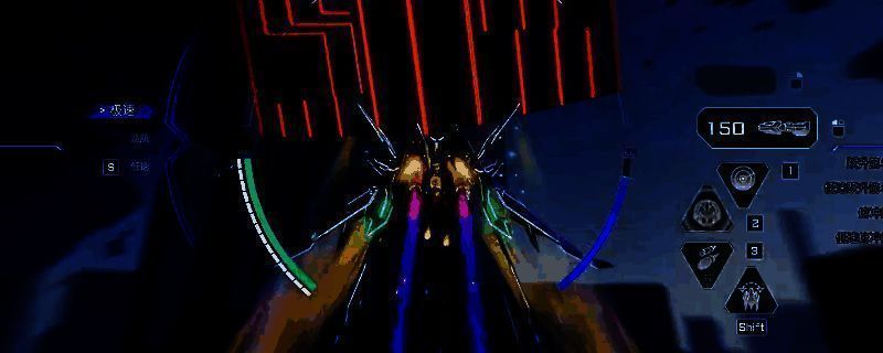 《解限机》矛隼机甲战斗场景，空中激战激烈，导弹轨迹交错，画面极具视觉冲击力