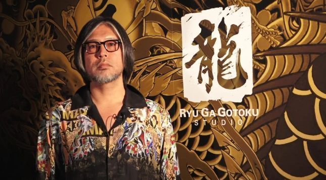 《如龙》系列历代主角合影插画，背景是东京神室町夜景，充满怀旧氛围