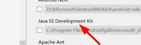 Visual Studio中启用Java工具链的复选框界面