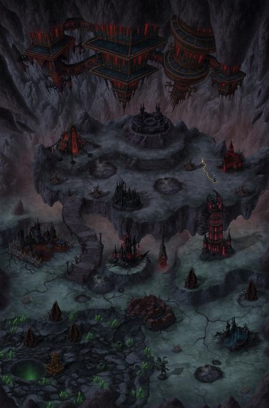 新地图食腐王庭场景图，破败王城弥漫灰雾，建筑残垣断壁透露昔日辉煌