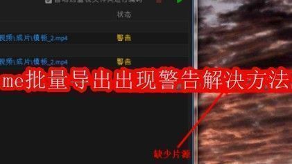 me软件界面截图，显示批量导出时出现警告提示弹窗