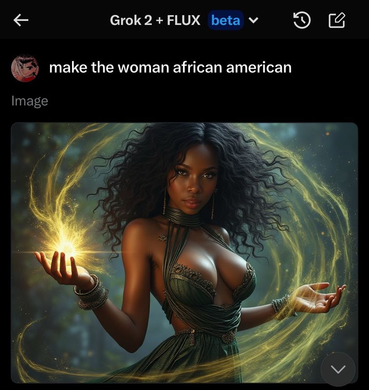 Grok文生图女巫展示，动作姿态高度一致