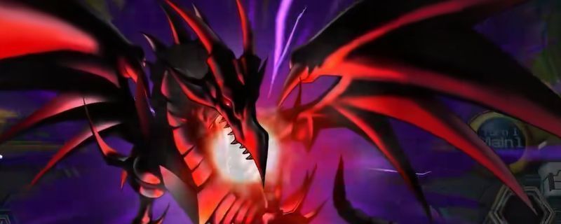 星辰真红眼卡组对战场面，场上可见融合怪兽星辰龙潘与真红眼黑龙协同作战，魔法卡效果动画炫酷