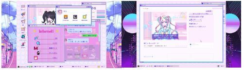 糖糖变身超天酱的过程动画截图，左侧为普通状态，右侧为直播状态，表情从羞涩转为自信张扬