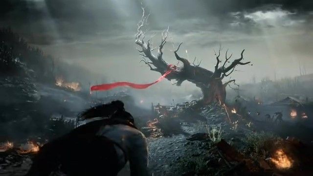 多人组队副本入口，队伍成员各持武器，战前准备就绪