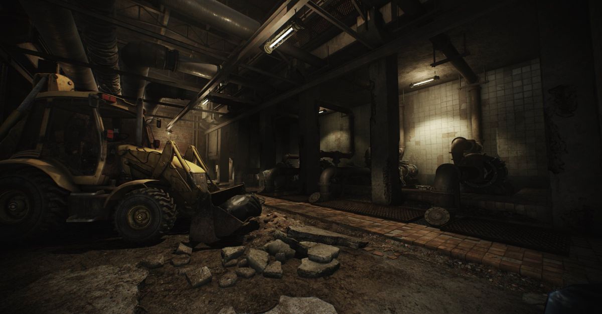 海关区域全新环境展示，远处建筑群错落有致，近景掩体位置精心布置