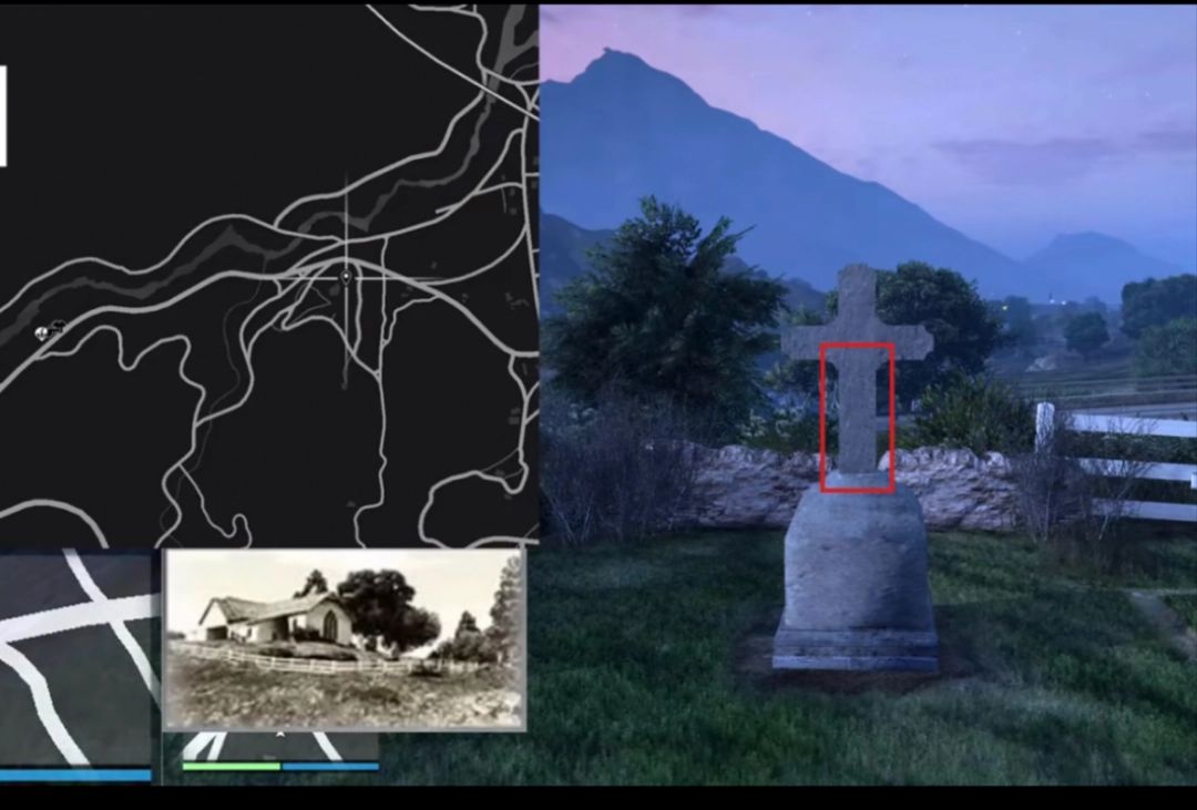 沙滩上的破房子与生锈铁锹特写，背景是波涛汹涌的大海