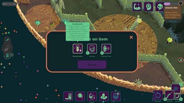 角色站在巨大齿轮与悬浮方块构成的地牢高层，远处有扭曲的星空