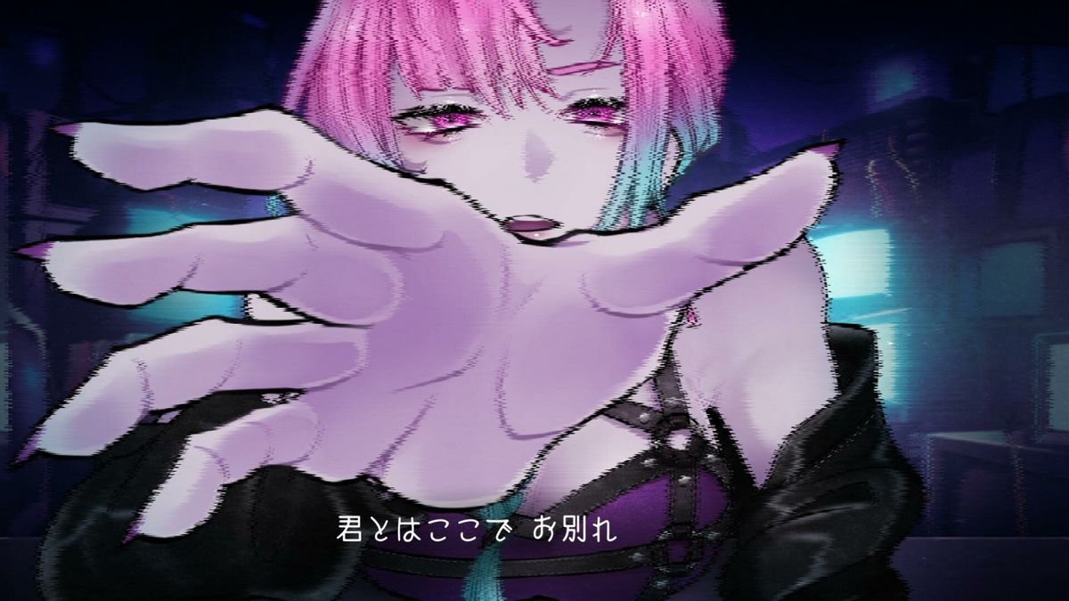 最后一张截图呈现断裂的文字框与扭曲字体，强化叙事断裂感