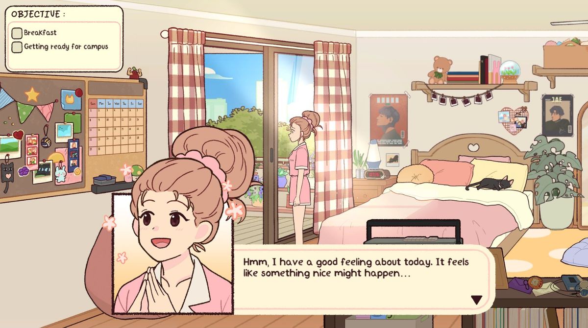 安娜坐在书桌前写日记的画面，桌上摆放着老式录音机和毛绒玩具，氛围安静治愈