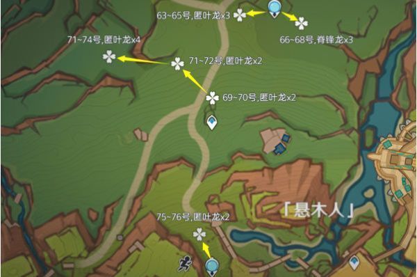 悬木人北侧龙兽刷新点，位于阶梯顶端平台，背景为木质建筑群