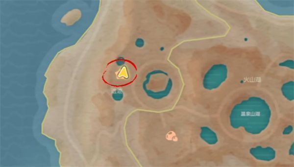 玩家角色正攀爬倾斜的椰子树，树顶上方漂浮着一个发光的图纸泡泡