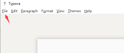 Typora文件菜单展开图，鼠标悬停在File选项上，下方下拉菜单中可见Preferences设置项