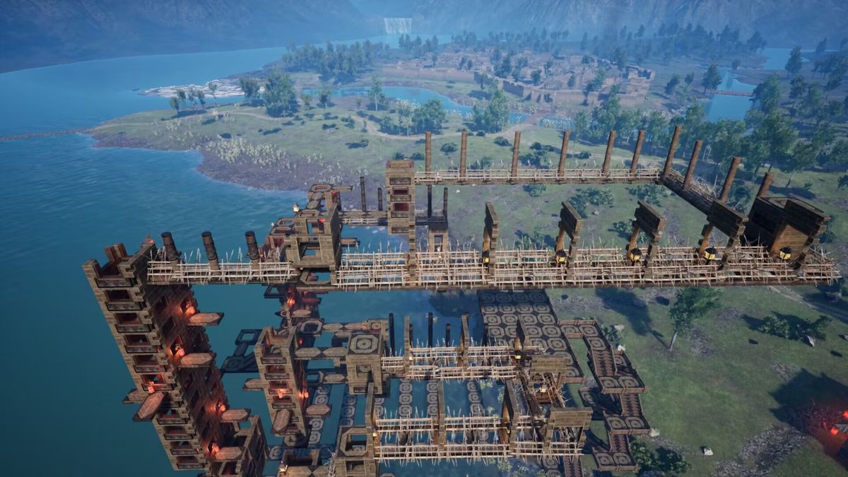 游戏角色正在挑战高难度跳跃关卡，动作流畅，场景互动性强