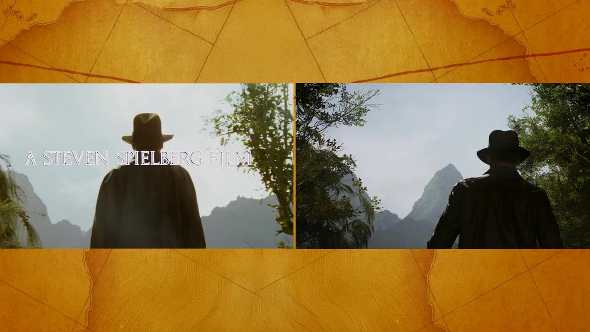 游戏内滚石陷阱启动瞬间，镜头角度与电影完全相同