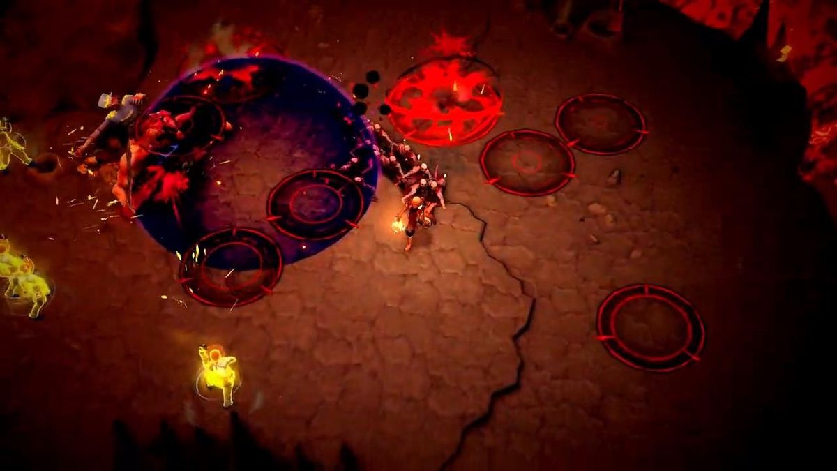 远景画面展示破败的宗教建筑群，雷电交加，气氛压抑而神秘