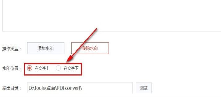 PDF预览界面，页面上用红色框线标注出水印所在区域