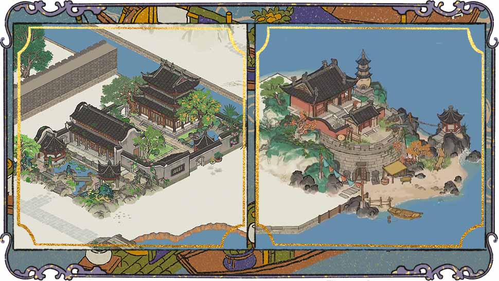 宁波府夜景灯光璀璨，栈桥与建筑群倒映水面，营造出梦幻般的节日氛围