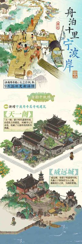 玩家在宁波府界面操作栈桥建造，鼠标拖动形成连续结构，展示高自由度建设系统