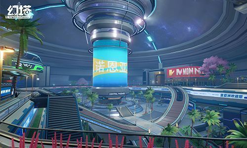 亚夏洲室内区场景展示， futuristic 地铁站台与机械通道交织，灯光冷峻，充满科技感与未来都市氛围