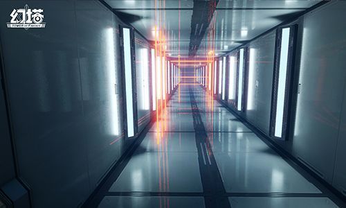 玩家在激光困境装置中穿梭，红色激光网格闪烁，角色灵活闪避，背景为高科技控制台与警报灯