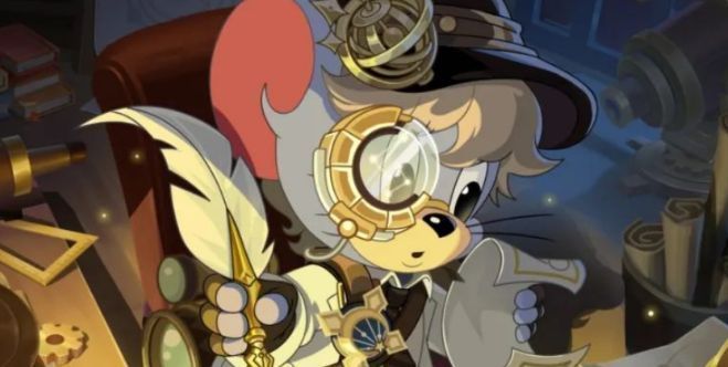 泰菲·天文学家皮肤展示图，背景为星空宇宙，角色身穿星空主题服装，手持望远镜