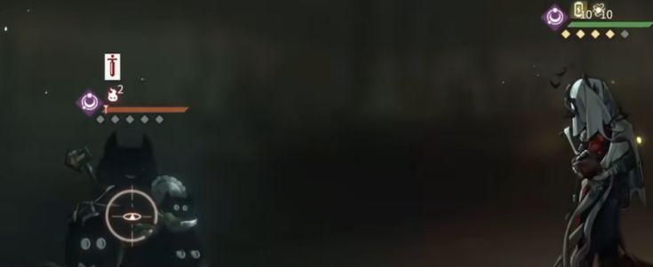 卡戎使用神秘术一‘自虚无时’，敌人头顶浮现‘惧亡’减益图标，血量越低受到伤害越高