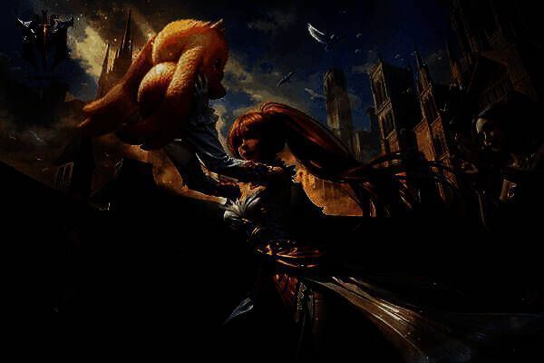 魔域经典幻兽形象展示，一只闪耀着光芒的幻兽站立于战场中央，周围环绕着玩家角色，象征着并肩作战的深厚情谊