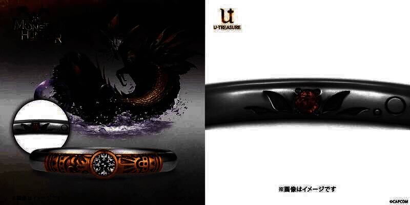 雷狼龙主题戒指，蓝色宝石点缀，金属纹理模拟雷电效果