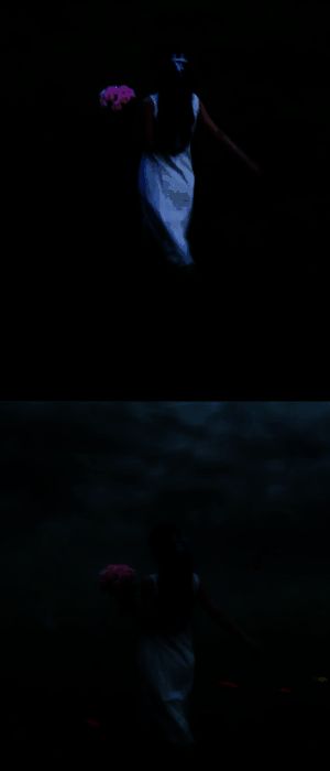 豆包P图指令示例图，展示多种AI修图话术模板及对应效果对比