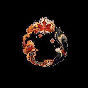 动态展示应援徽章佩戴效果，徽章周围环绕枫叶特效